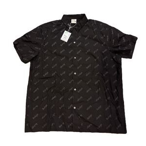 Bodega monogram Shirt - Black button up - short sleeve - Size XXL